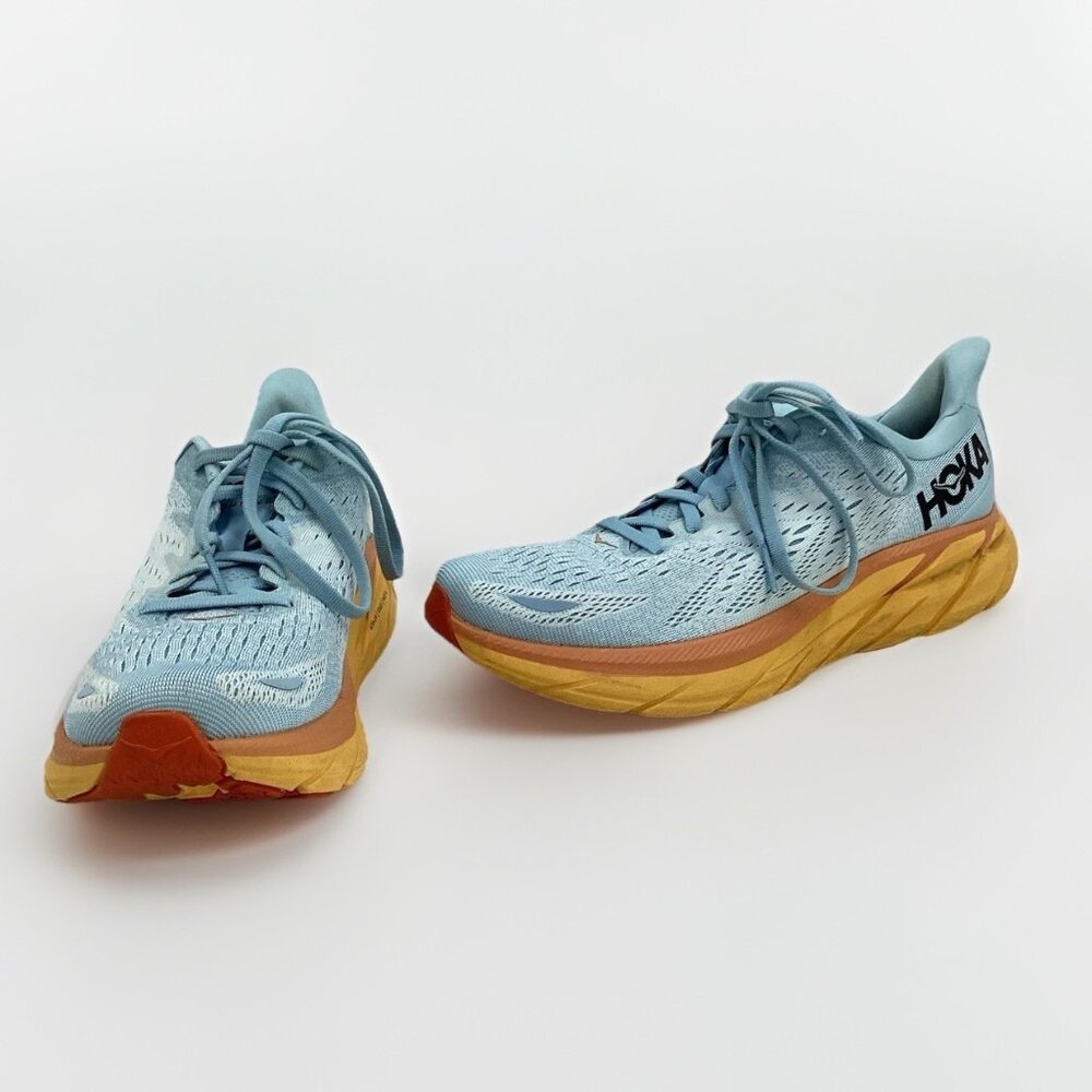 Hoka One Women’s Clifton 8 Running Shoes Summer Song Ice Blue Sz 8B *No Inserts*